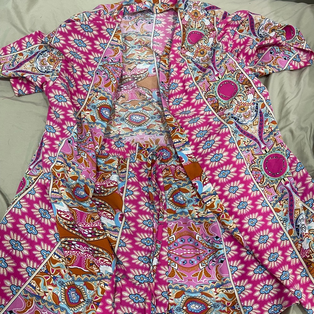 Vibrant Pink Paisley Floral set 🩷